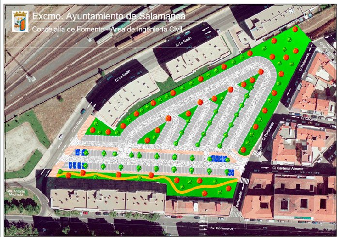 En la imagen el plano del aparcamiento en superficie de C  La Radio