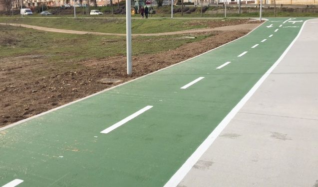 Un tramo de carril-bici ya existente en la ciudad