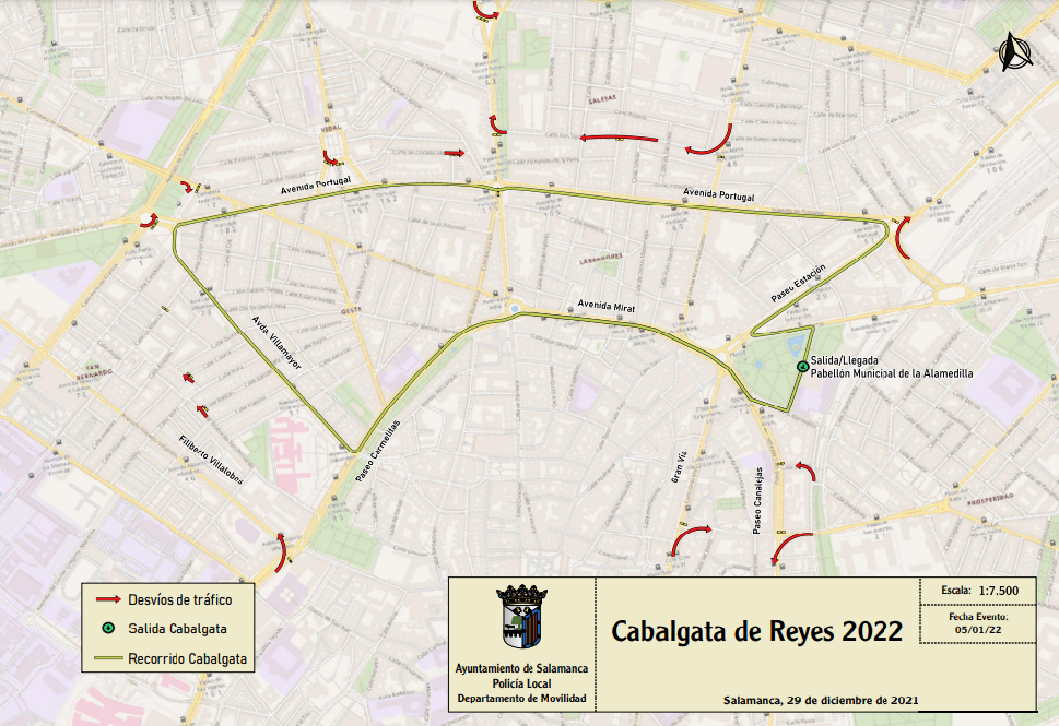 Recorrido de la Cabalgata de Reyes en 2022
