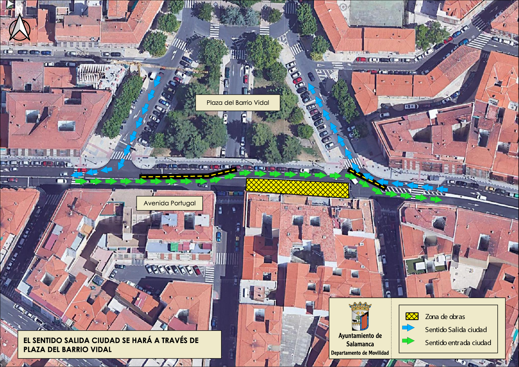 Cerrado manana al trafico un carril en la Avenida de Portugal