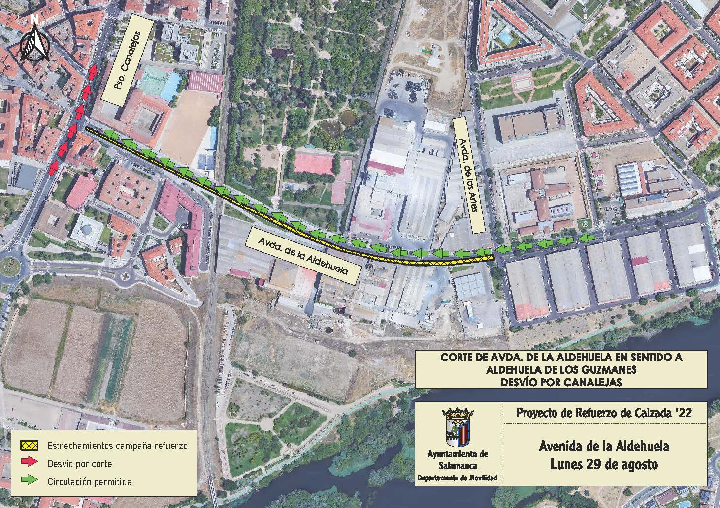 Cortes de trafico y desvios en la Avenida de La Aldehuela por trabajos de renovacion del firme