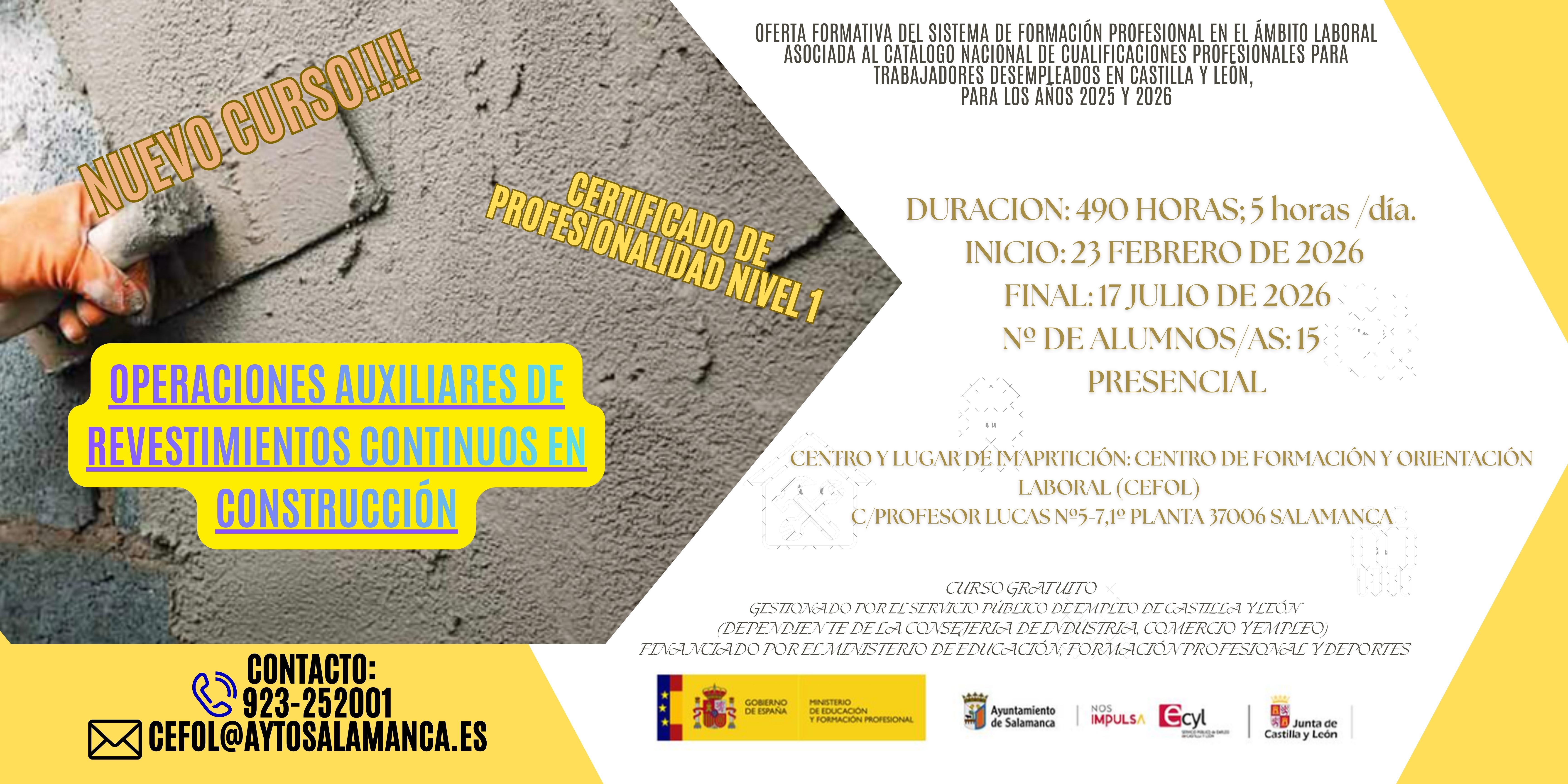 Curso FOD revestimientos continuos en construcción