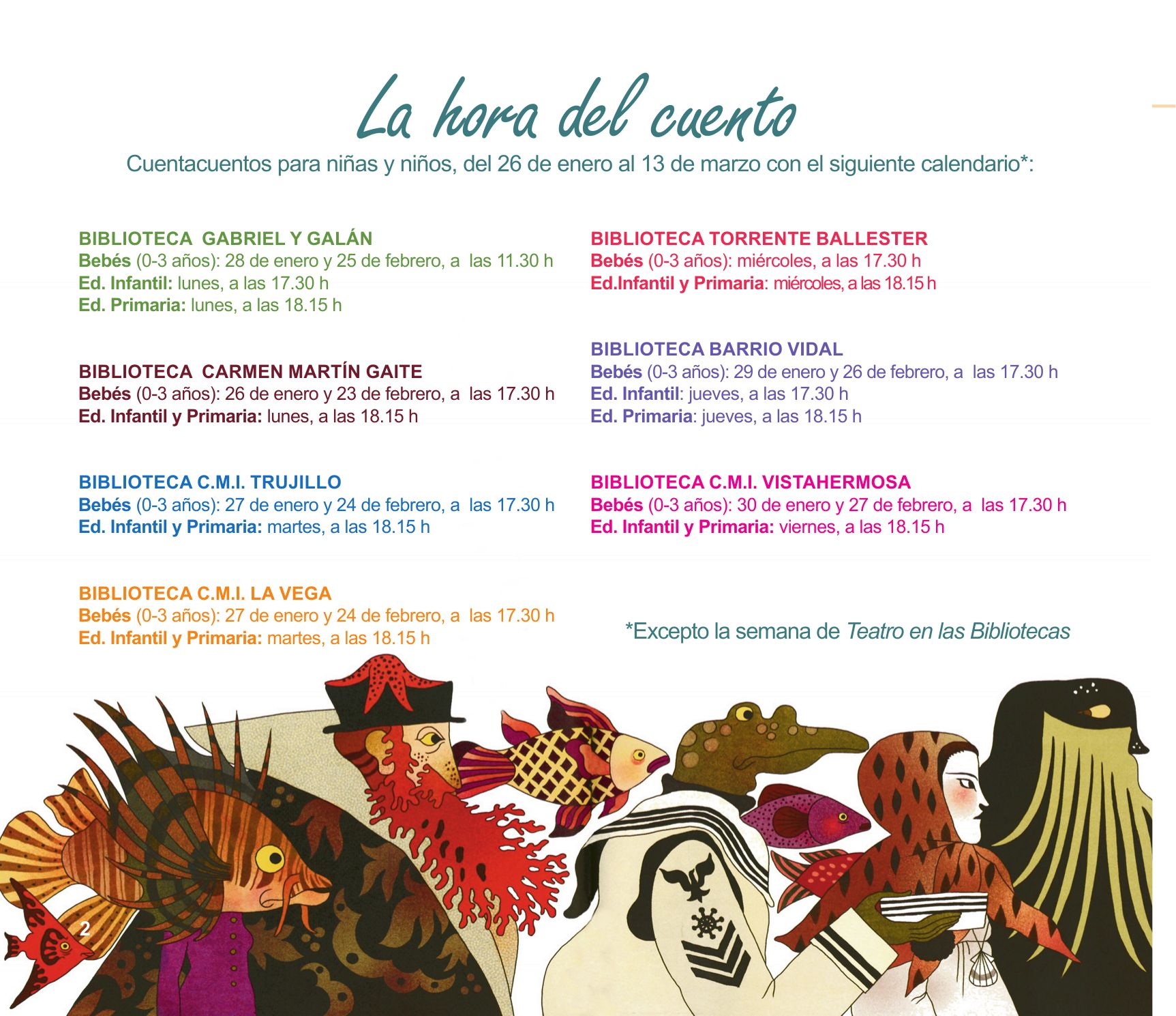 La hora del cuento RBM. Enero-Marzo 2026